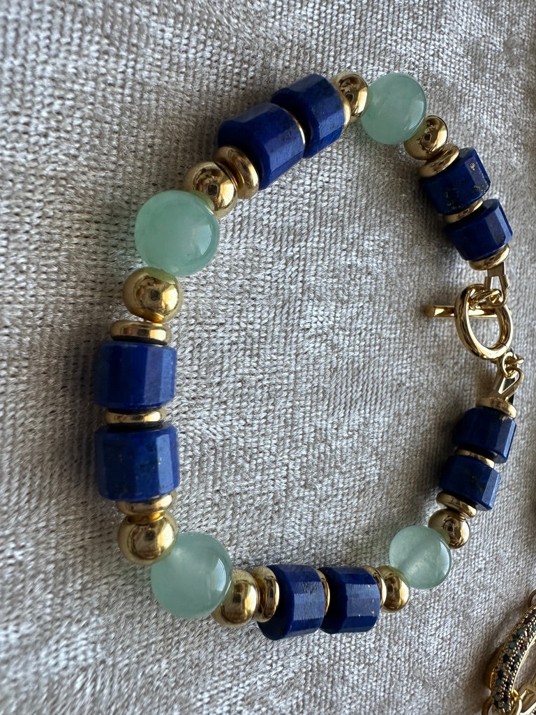 Knotted Lapis Lazuli Necklace and Bracelet Set