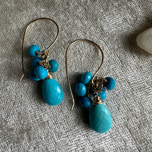 Turquoise Mini Cluster Earrings