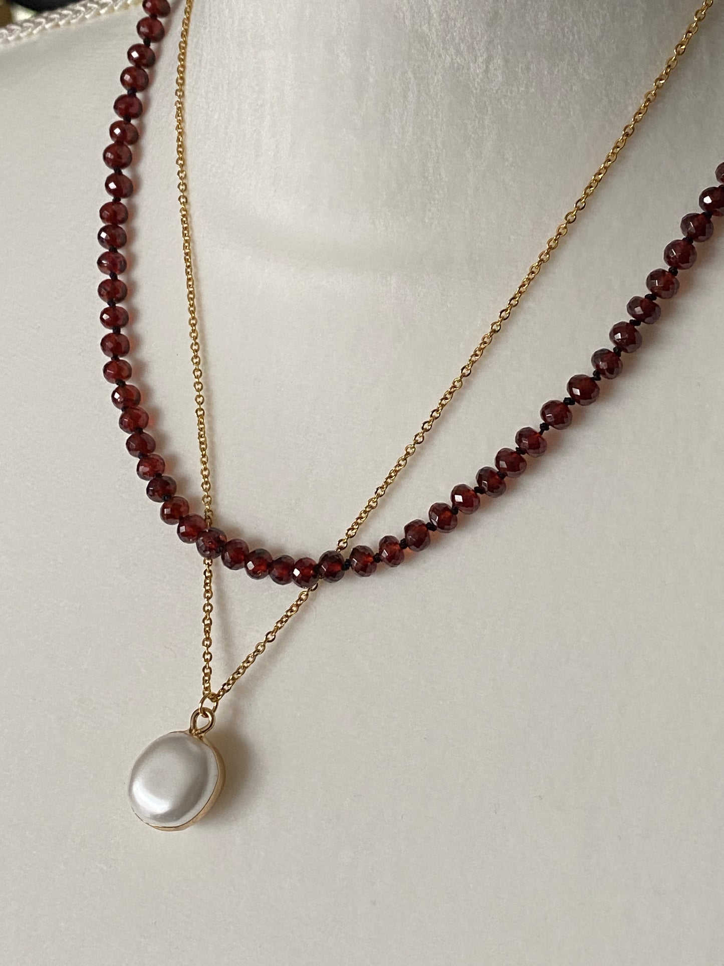 Hand-knotted Red Garnet Necklace