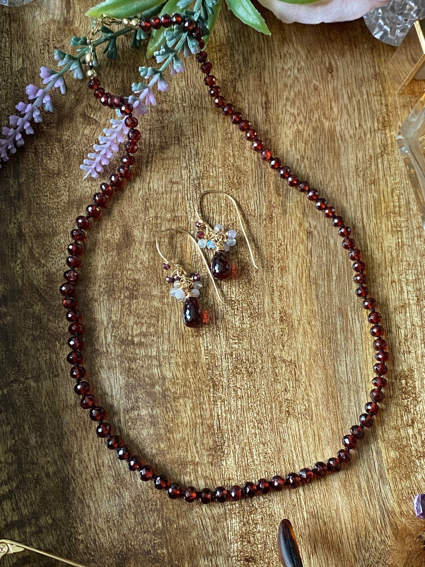 Hand-knotted Red Garnet Necklace