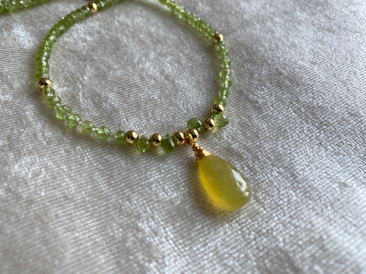 Peridot and Chalcedony Necklace