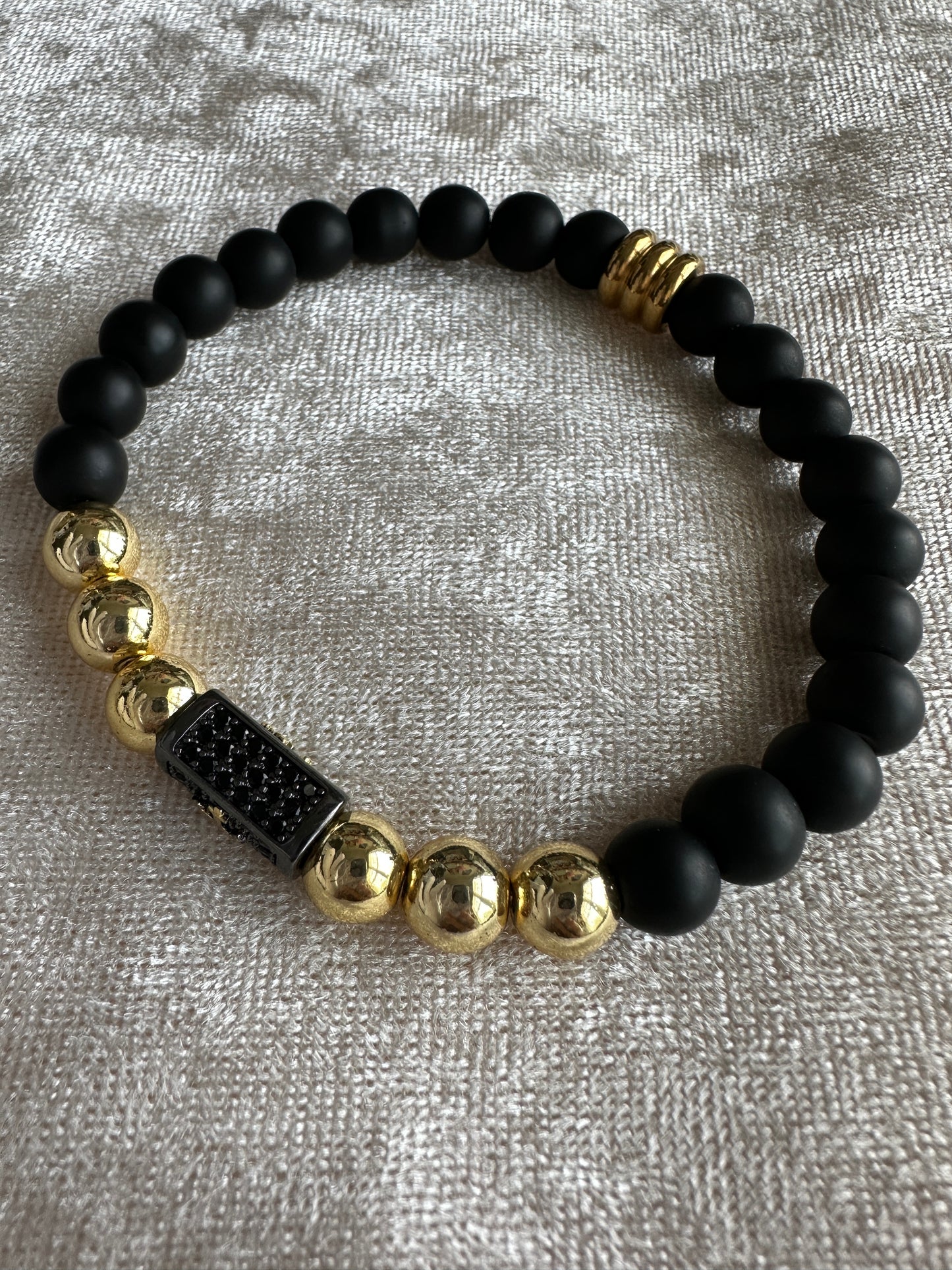 Black and Gold Anchor Bracelet