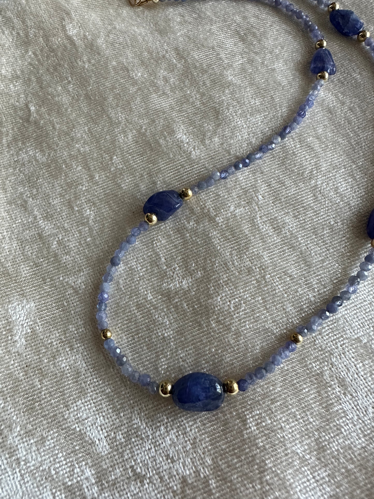 14kt Gold Filled Dainty Tanzanite Nugget Necklace