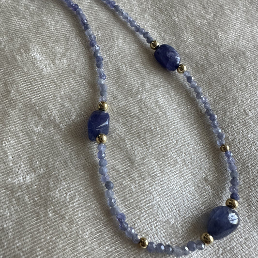 14kt Gold Filled Dainty Tanzanite Nugget Necklace