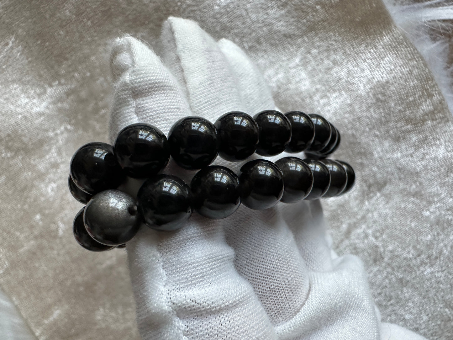 Essential Gemstone Bracelet - Silver Obsidian