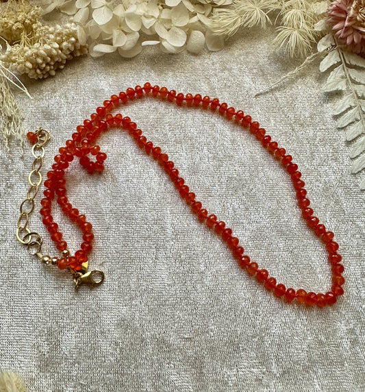 Hand-knotted Carnelian Necklace