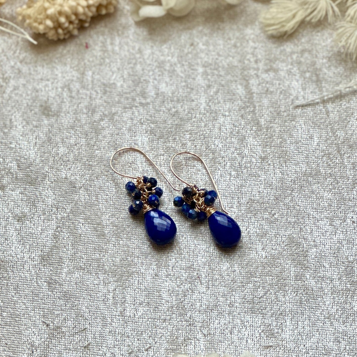 Large Lapis Lazuli Cluster Earrings