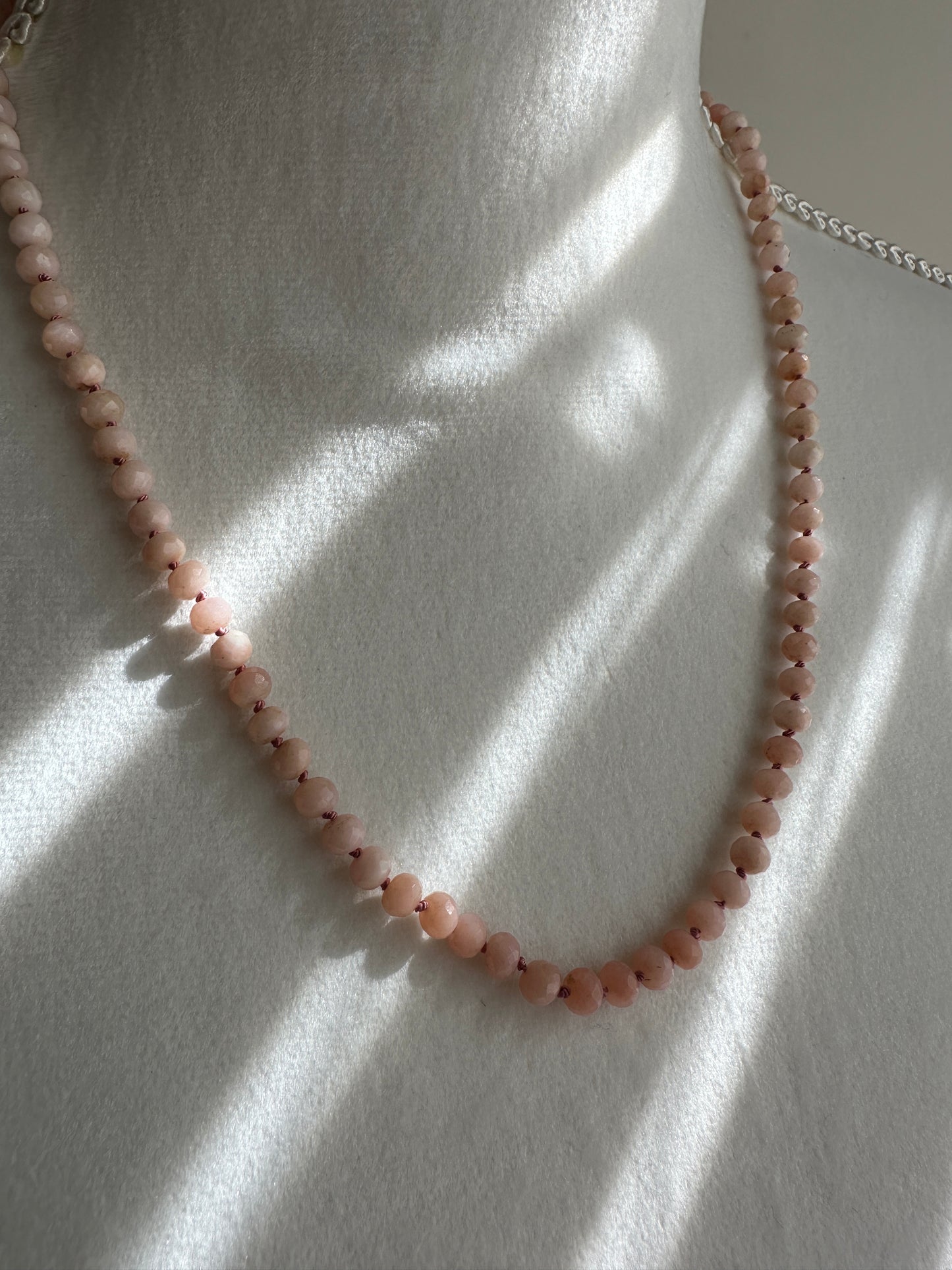 Hand-knotted Pink Opal Necklace
